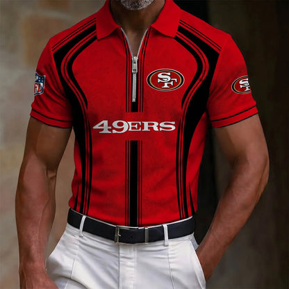 [SPECIAL OFFER] NEW CUSTOMIZED NFL11 SF49 SAN FRANCISCO 49ERS ZIP POLO SHIRT