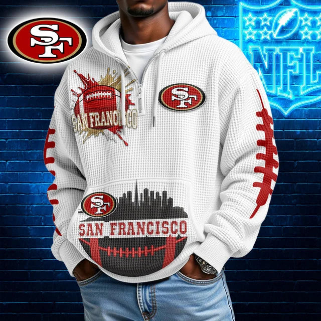 [SPECIAL OFFER] NEW CUSTOMIZED NFL11 SF49 SAN FRANCISCO 49ERS WAFFLE FULL ZIP HOODIE