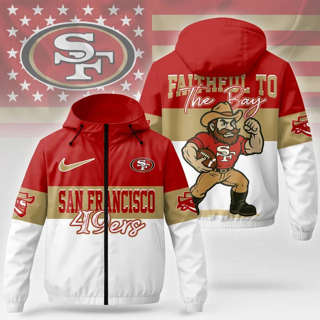 [SPECIAL OFFER] NEW CUSTOMIZED NFL11 SF49 SAN FRANCISCO 49ERS WINDBREAKER JACKET