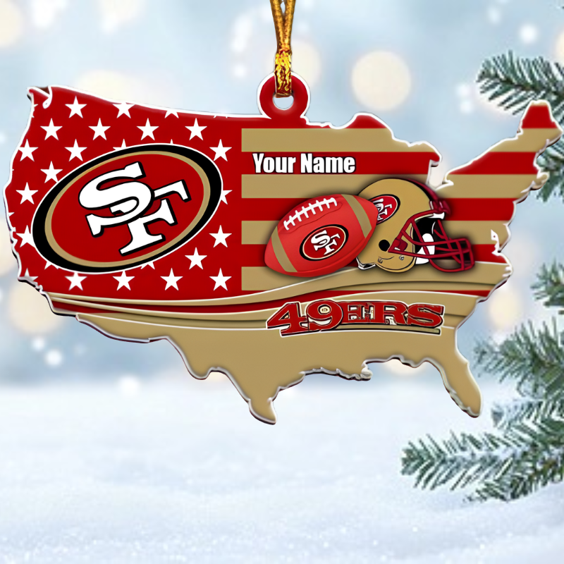 [SPECIAL OFFER] NEW CUSTOMIZED NFL11 SF49 SAN FRANCISCO 49ERS CHRISTMAS ACRYLIC ORNAMENT