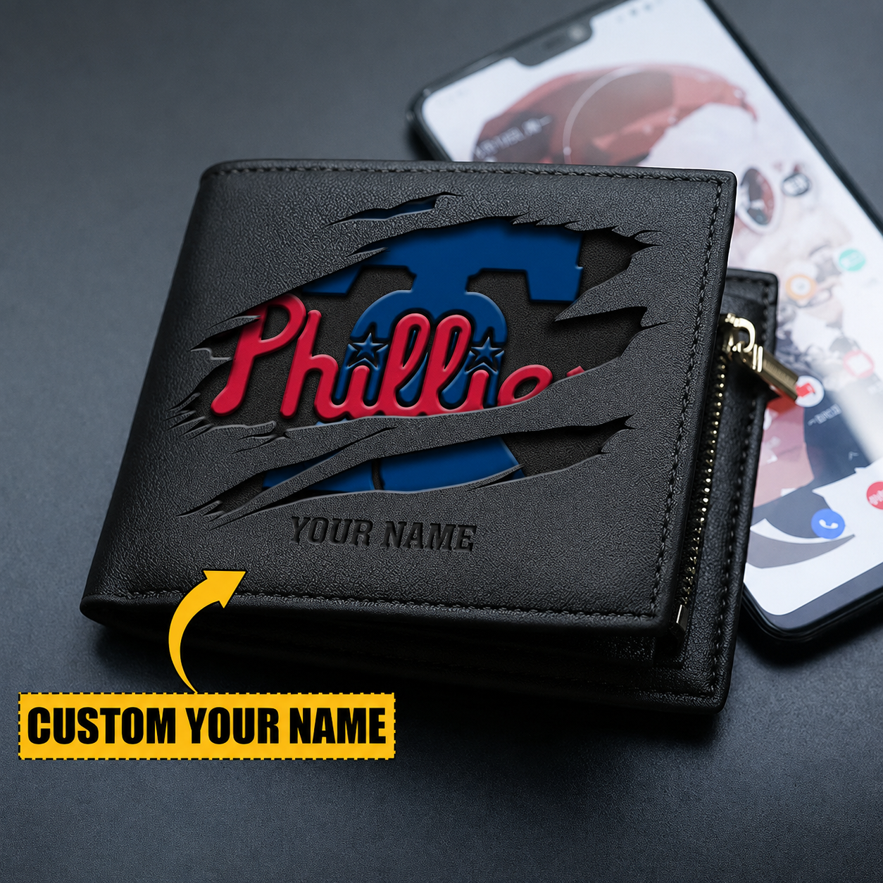 [FLASH SALE] NEW CUSTOMIZED MLB11 PPS PHILADELPHIA PHILLIES LEATHER WALLET