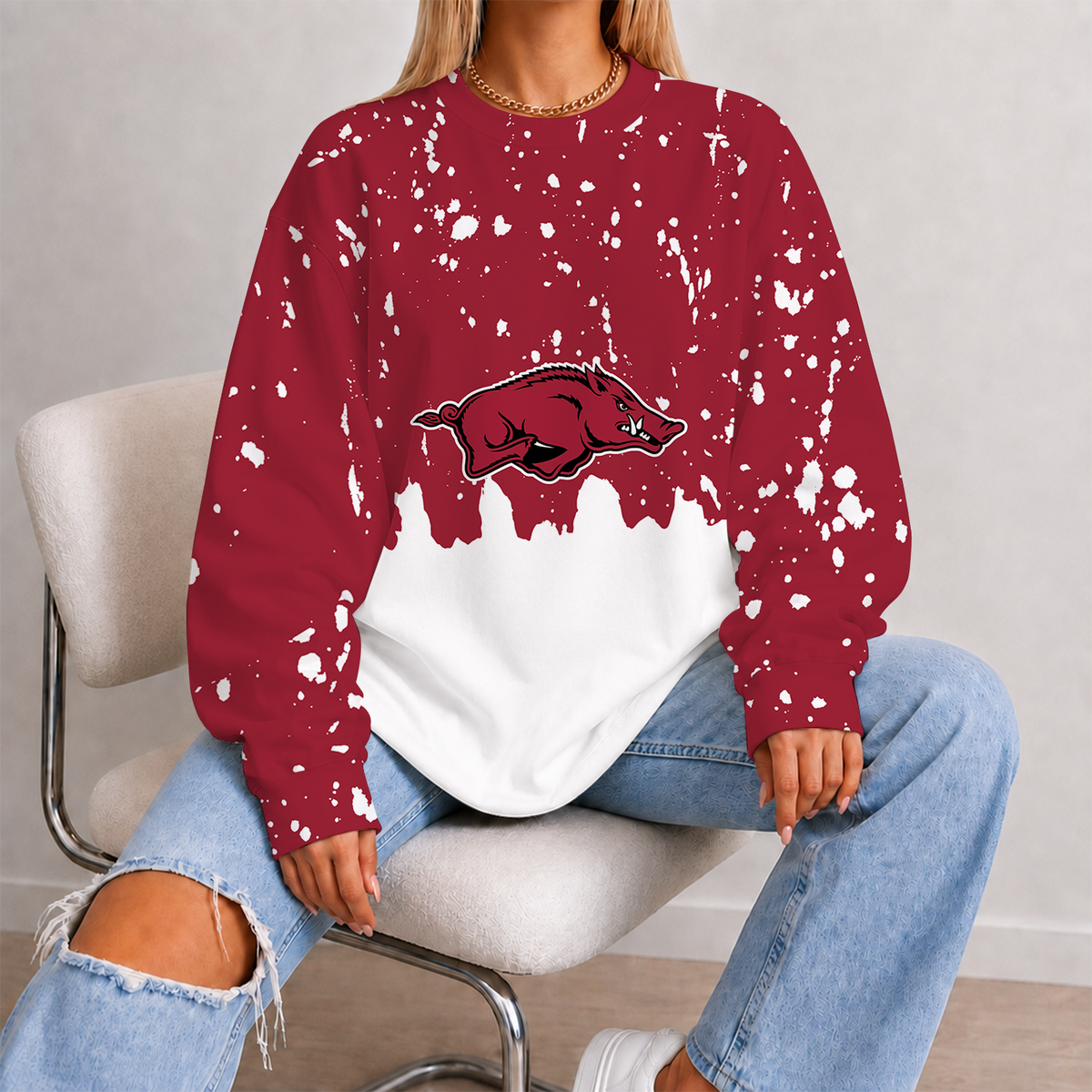 [FAN FAVORITE] NEW CUSTOMIZED NCAA FBS12 AKR ARKANSAS RAZORBACKS UNISEX SWEATSHIRT