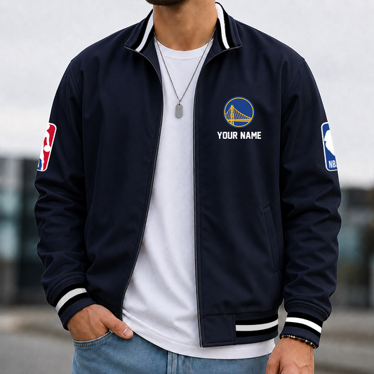 [HOT DEAL] NEW CUSTOMIZED NBA12 GSW GOLDEN STATE WARRIORS MULTICOLOR MEN'S CASUAL JACKET