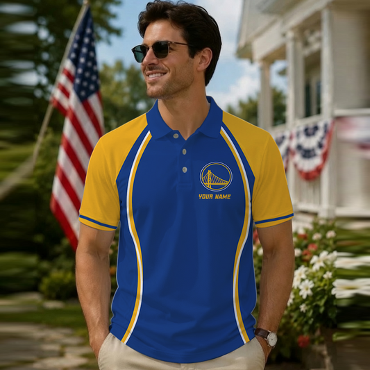 [HOT DEAL] NEW CUSTOMIZED NBA12 GSW GOLDEN STATE WARRIORS POLO SHIRT