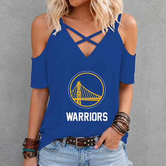 [HOT DEAL] NEW CUSTOMIZED NBA12 GSW GOLDEN STATE WARRIORS CRISS CROSS V-NECK TOP