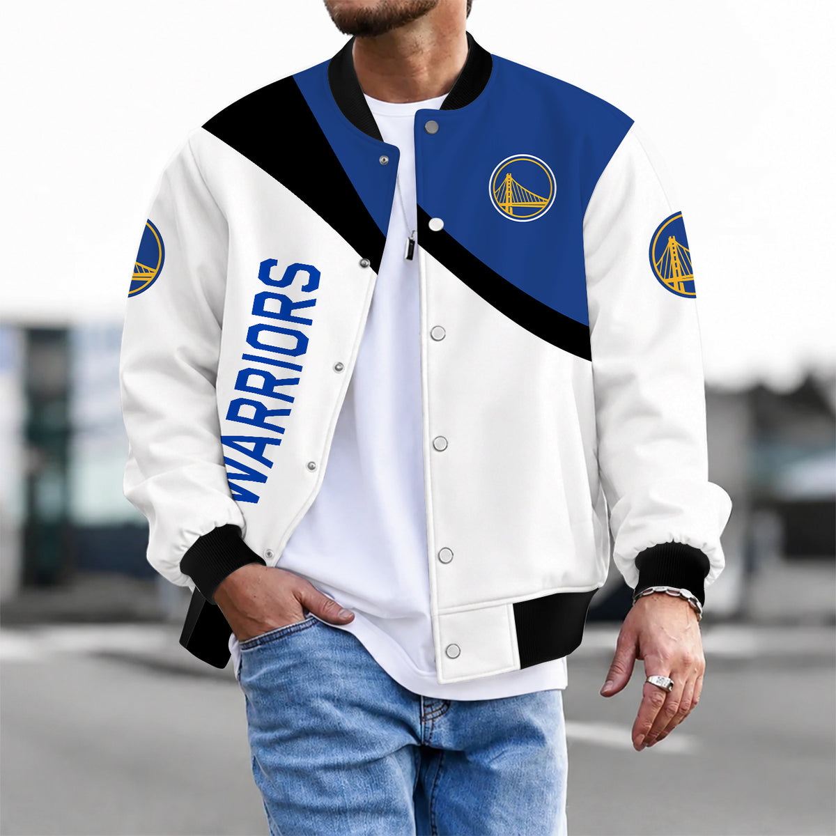 [HOT DEAL] NEW CUSTOMIZED NBA12 GSW GOLDEN STATE WARRIORS BASEBALL JACKET, SATIN VARSITY JACKET