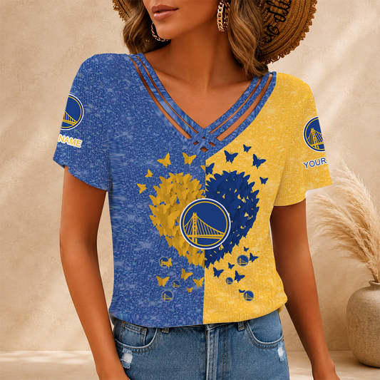 [HOT DEAL] NEW CUSTOMIZED NBA12 GSW GOLDEN STATE WARRIORS V-NECK SHIRT