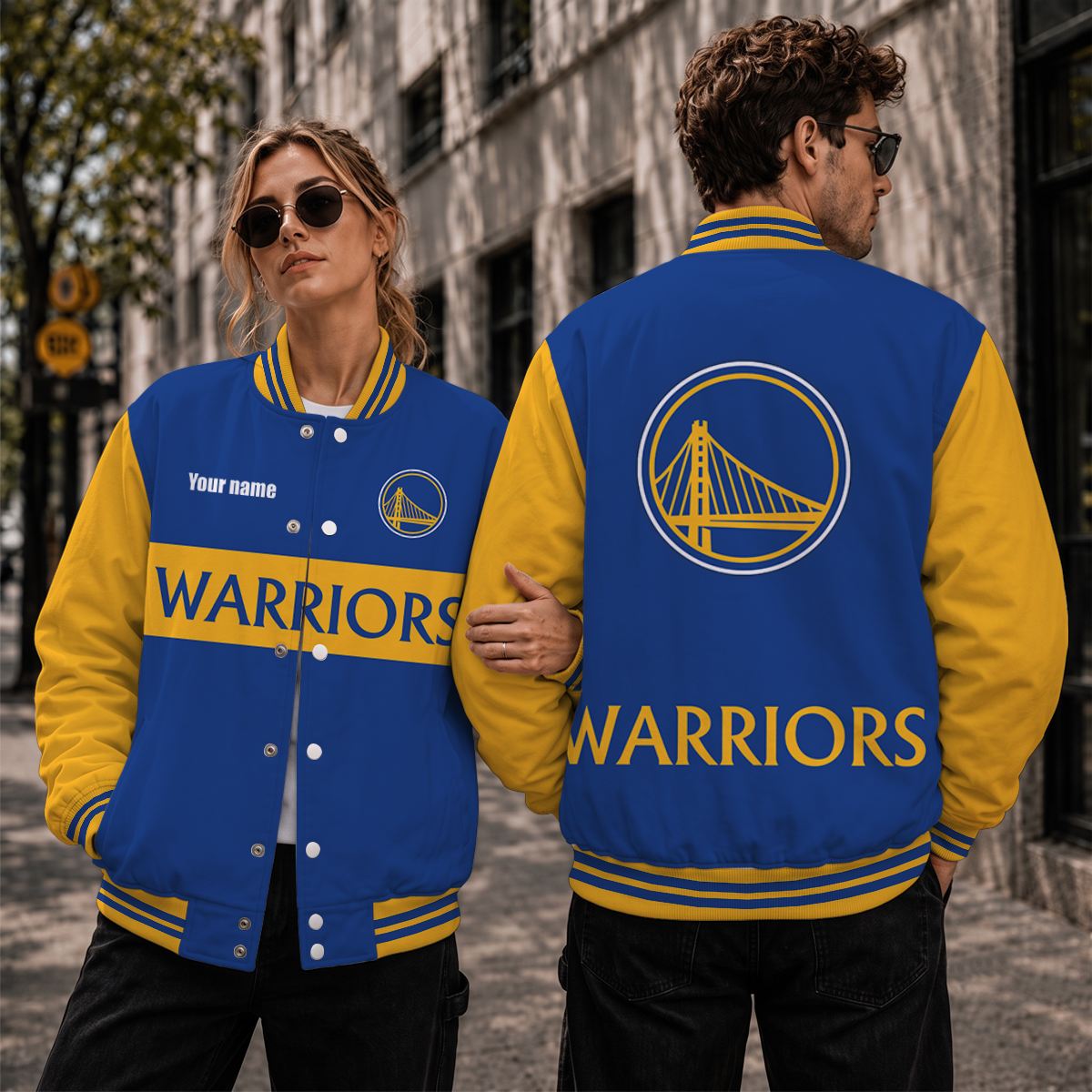 [HOT DEAL] NEW CUSTOMIZED NBA12 GSW GOLDEN STATE WARRIORS BASEBALL JACKET, SATIN VARSITY JACKET