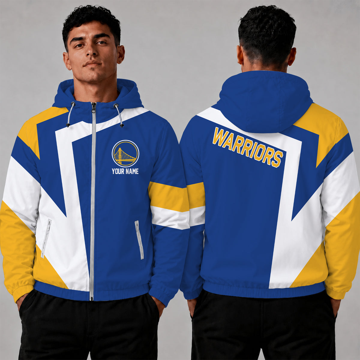 [HOT DEAL] NEW CUSTOMIZED NBA12 GSW GOLDEN STATE WARRIORS WINDBREAKER JACKET