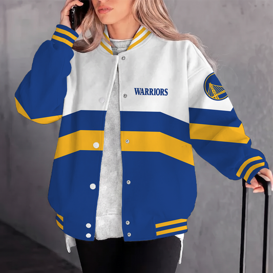 [HOT DEAL] NEW CUSTOMIZED NBA12 GSW GOLDEN STATE WARRIORS BASEBALL JACKET, SATIN VARSITY JACKET