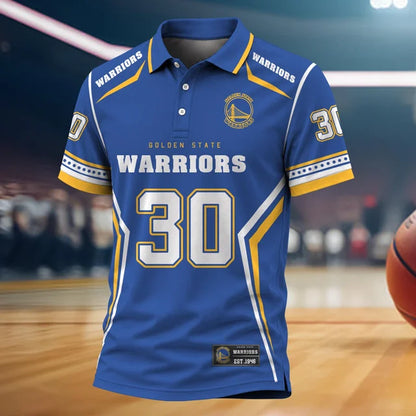 [HOT DEAL] NEW CUSTOMIZED NBA12 GSW GOLDEN STATE WARRIORS POLO SHIRT