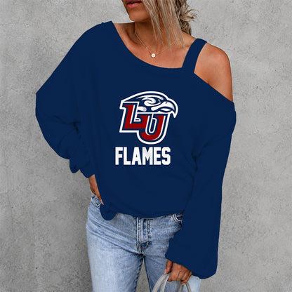 [FAN FAVORITE] NEW CUSTOMIZED NCAA CFH12 LIF LIBERTY FLAMES DROP SHOULDER SWEATSHIRT