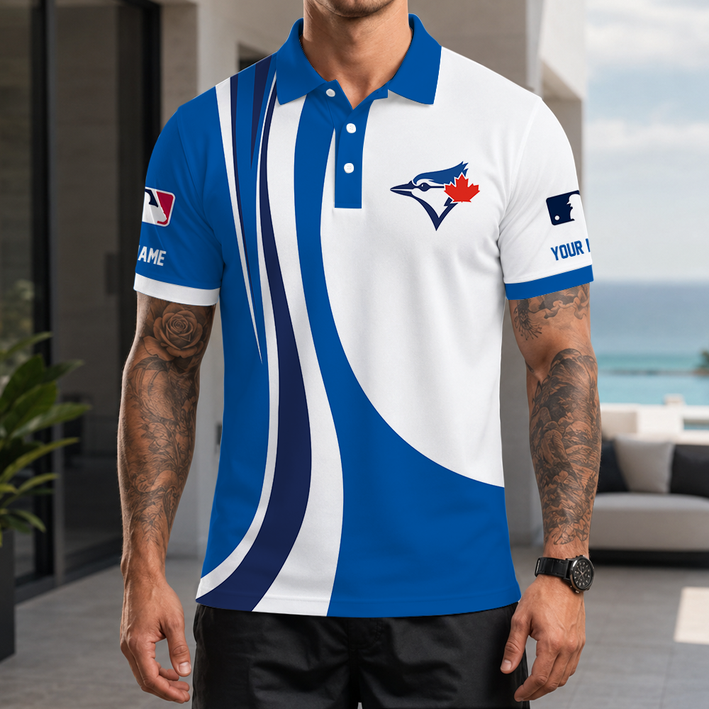 [FLASH SALE] NEW CUSTOMIZED MLB12 TBJ TORONTO BLUE JAYS POLO SHIRT