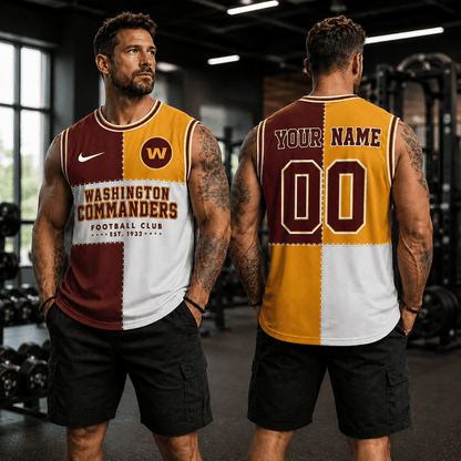 [SPECIAL OFFER] NEW CUSTOMIZED NFL12 WTC WASHINGTON COMMANDERS MEN'S GYM SHIRT