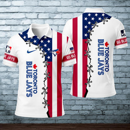 [FLASH SALE] NEW CUSTOMIZED MLB12 TBJ TORONTO BLUE JAYS POLO SHIRT