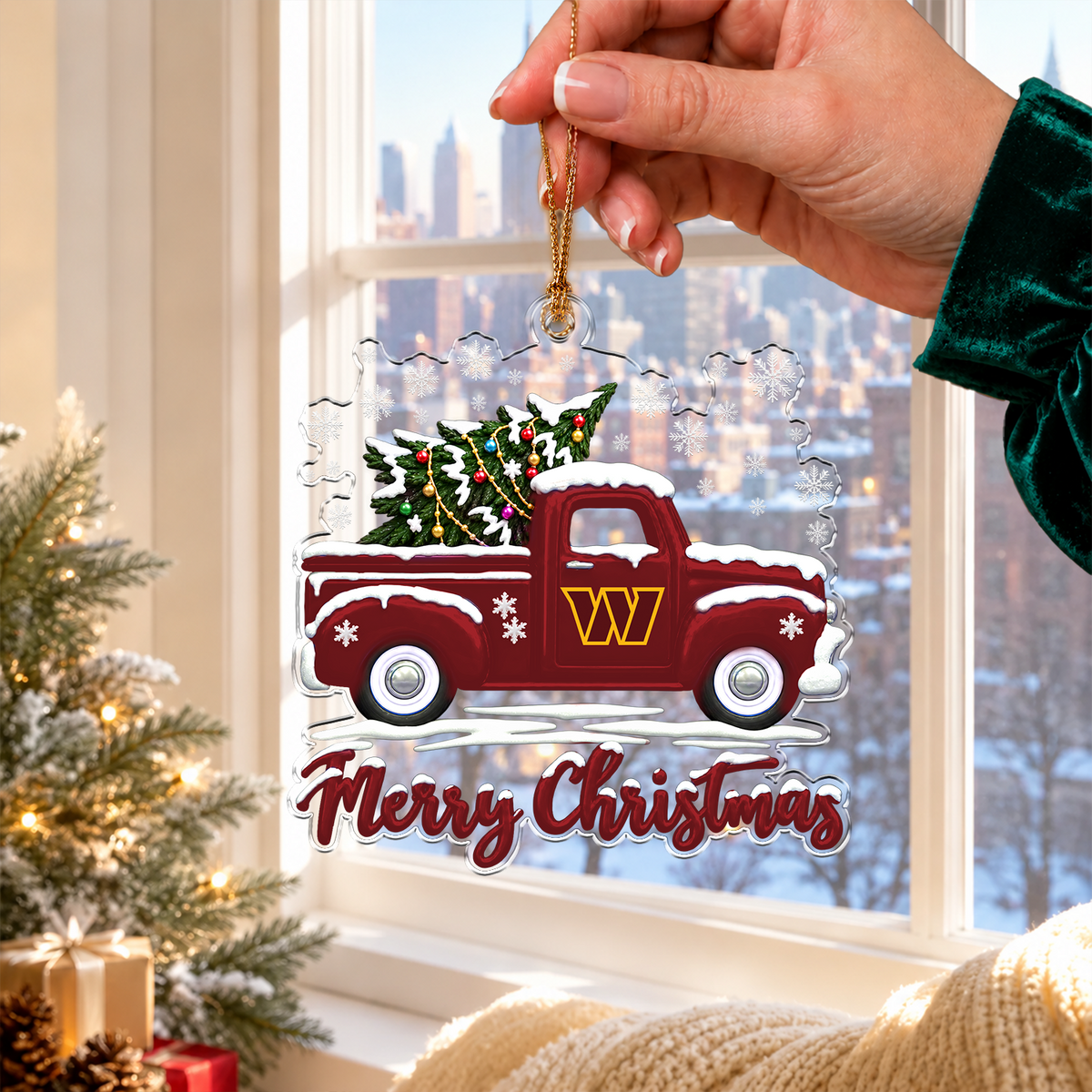 [SPECIAL OFFER] NEW CUSTOMIZED NFL12 WTC WASHINGTON COMMANDERS CHRISTMAS ACRYLIC ORNAMENT