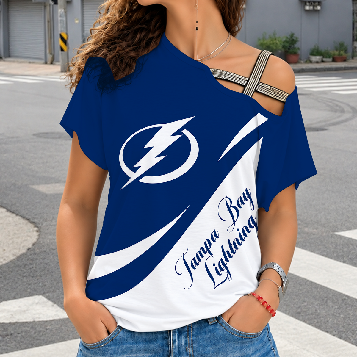 [SUPER SALE] NEW CUSTOMIZED NHL12 TPL TAMPA BAY LIGHTNING SHOULDER SHIRT