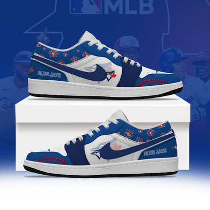 [FLASH SALE] NEW CUSTOMIZED MLB12 TBJ TORONTO BLUE JAYS AIR JORDAN LOW SHOES