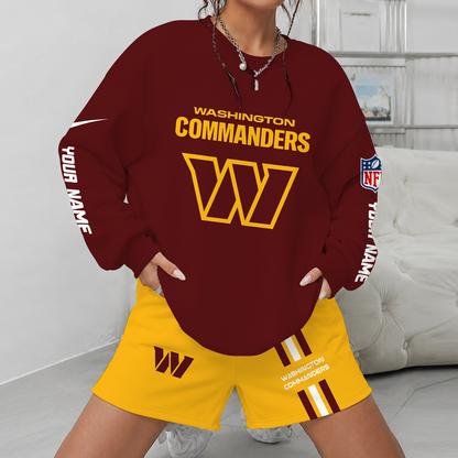 [SPECIAL OFFER] NEW CUSTOMIZED NFL12 WTC WASHINGTON COMMANDERS UNISEX SWEATSHIRT & SHORTS SET