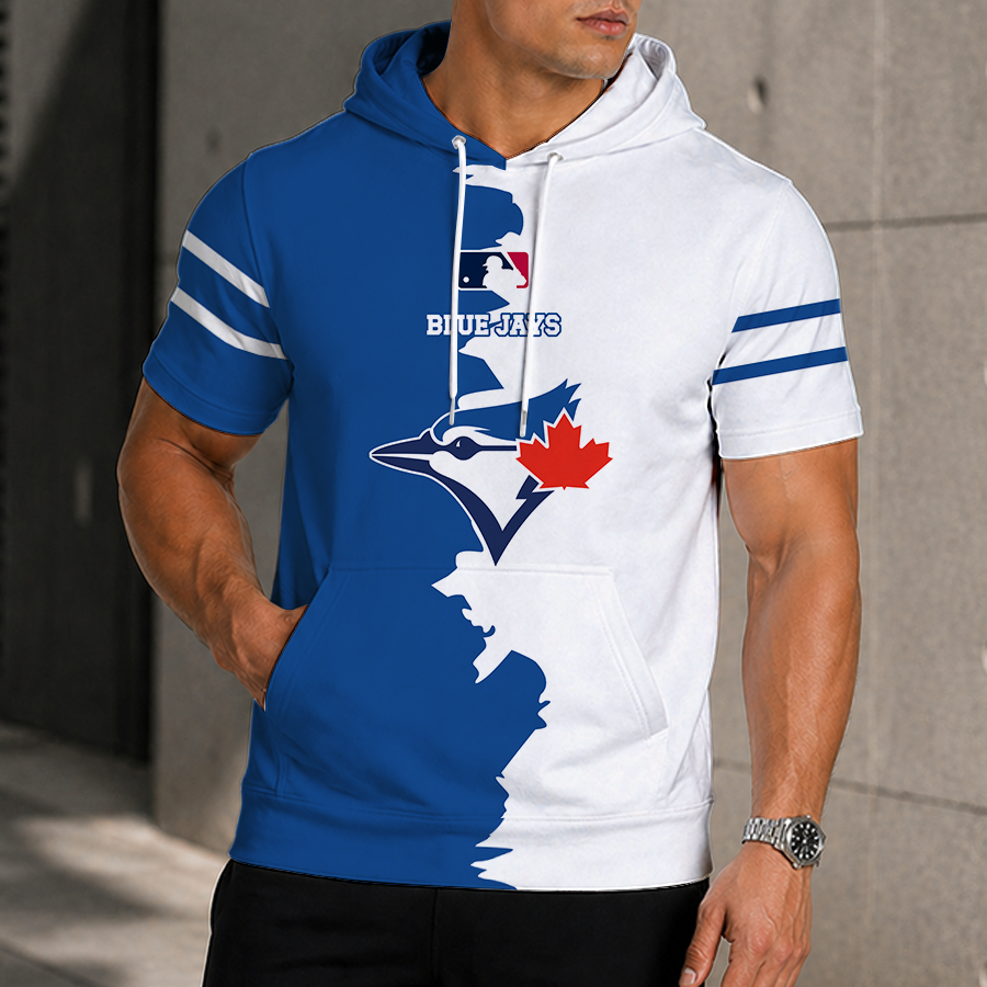 [FLASH SALE] NEW CUSTOMIZED MLB12 TBJ TORONTO BLUE JAYS SHORT SLEEVE HOODIE