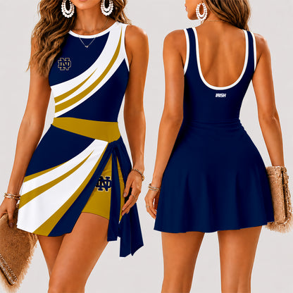 [FAN FAVORITE] NEW CUSTOMIZED NCAA MFF12 NFI NOTRE DAME FIGHTING IRISH WOMEN'S SUMMER SKORT DRESS