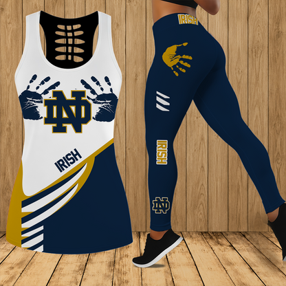 [FAN FAVORITE] NEW CUSTOMIZED NCAA MFF12 NFI NOTRE DAME FIGHTING IRISH HOLLOW TANK TOP & LEGGINGS SET