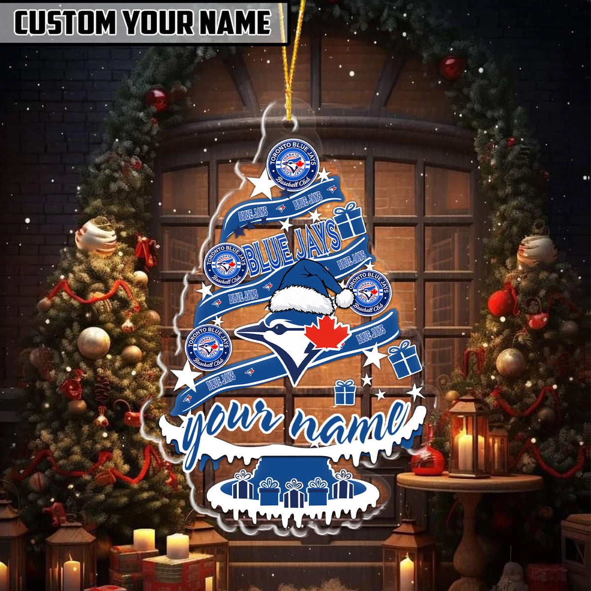 [FLASH SALE] NEW CUSTOMIZED MLB12 TBJ TORONTO BLUE JAYS CHRISTMAS ACRYLIC ORNAMENT