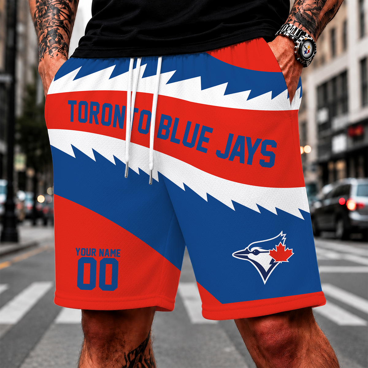 [FLASH SALE] NEW CUSTOMIZED MLB12 TBJ TORONTO BLUE JAYS SHORT PANTS