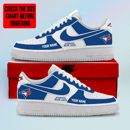 [FLASH SALE] NEW CUSTOMIZED MLB12 TBJ TORONTO BLUE JAYS AF1 SHOES