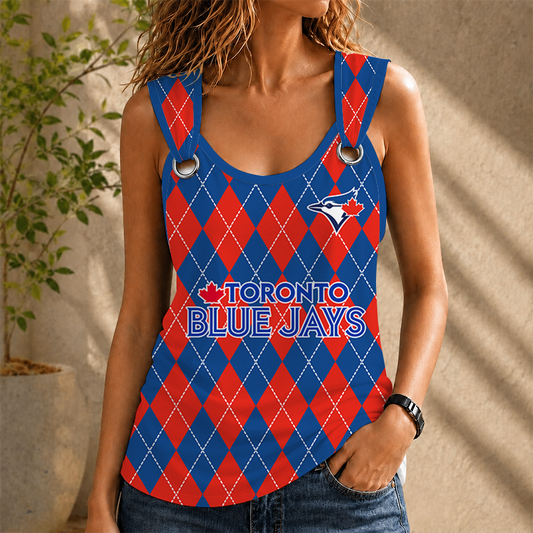 [FLASH SALE] NEW CUSTOMIZED MLB12 TBJ TORONTO KHAKI JAYS O-RING SHOULDER TANK TOP