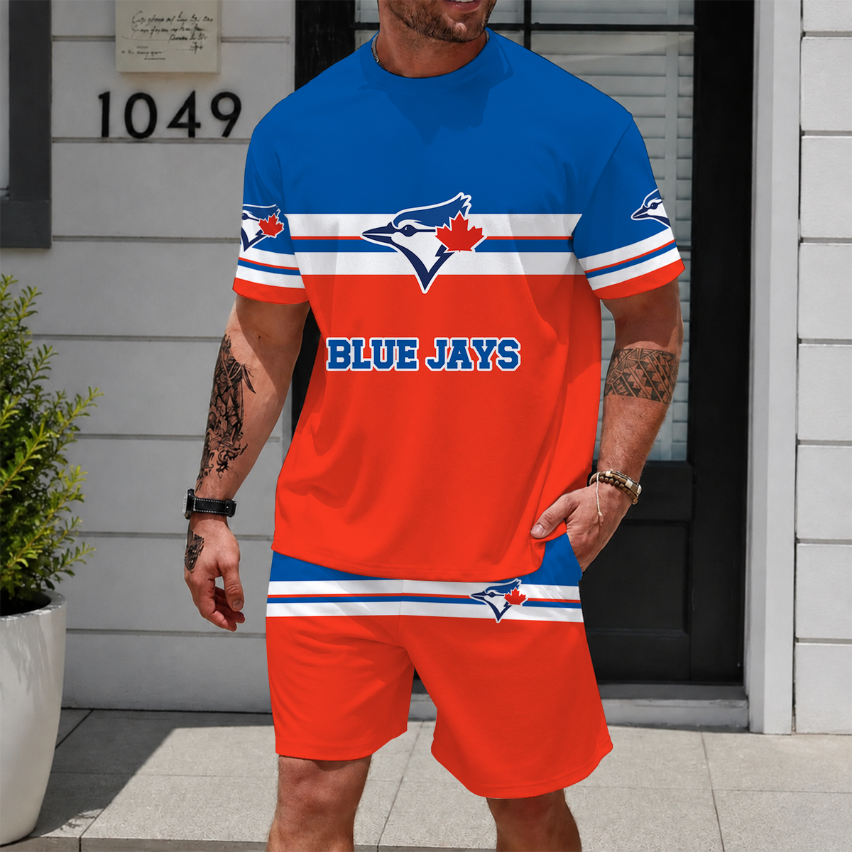 [FLASH SALE] NEW CUSTOMIZED MLB12 TBJ TORONTO BLUE JAYS UNISEX T-SHIRT & SHORTS SET