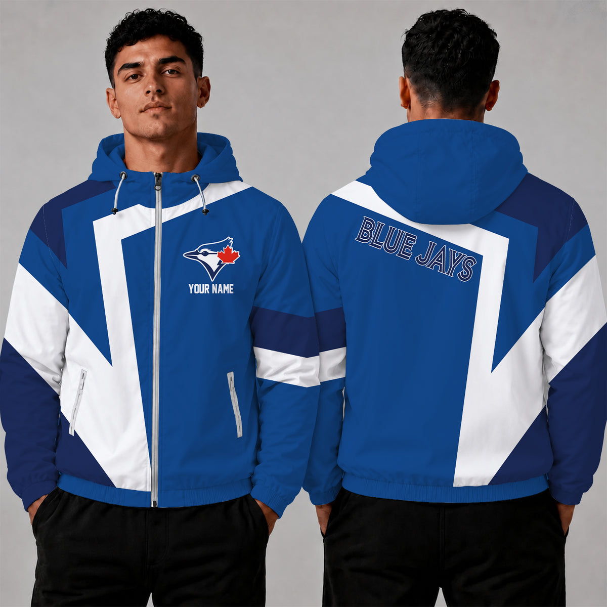 [FLASH SALE] NEW CUSTOMIZED MLB12 TBJ TORONTO BLUE JAYS WINDBREAKER JACKET