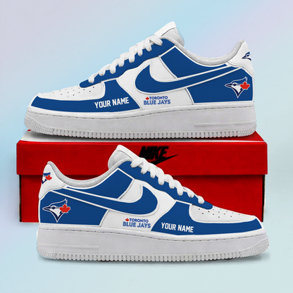 [FLASH SALE] NEW CUSTOMIZED MLB12 TBJ TORONTO BLUE JAYS AF1 SHOES
