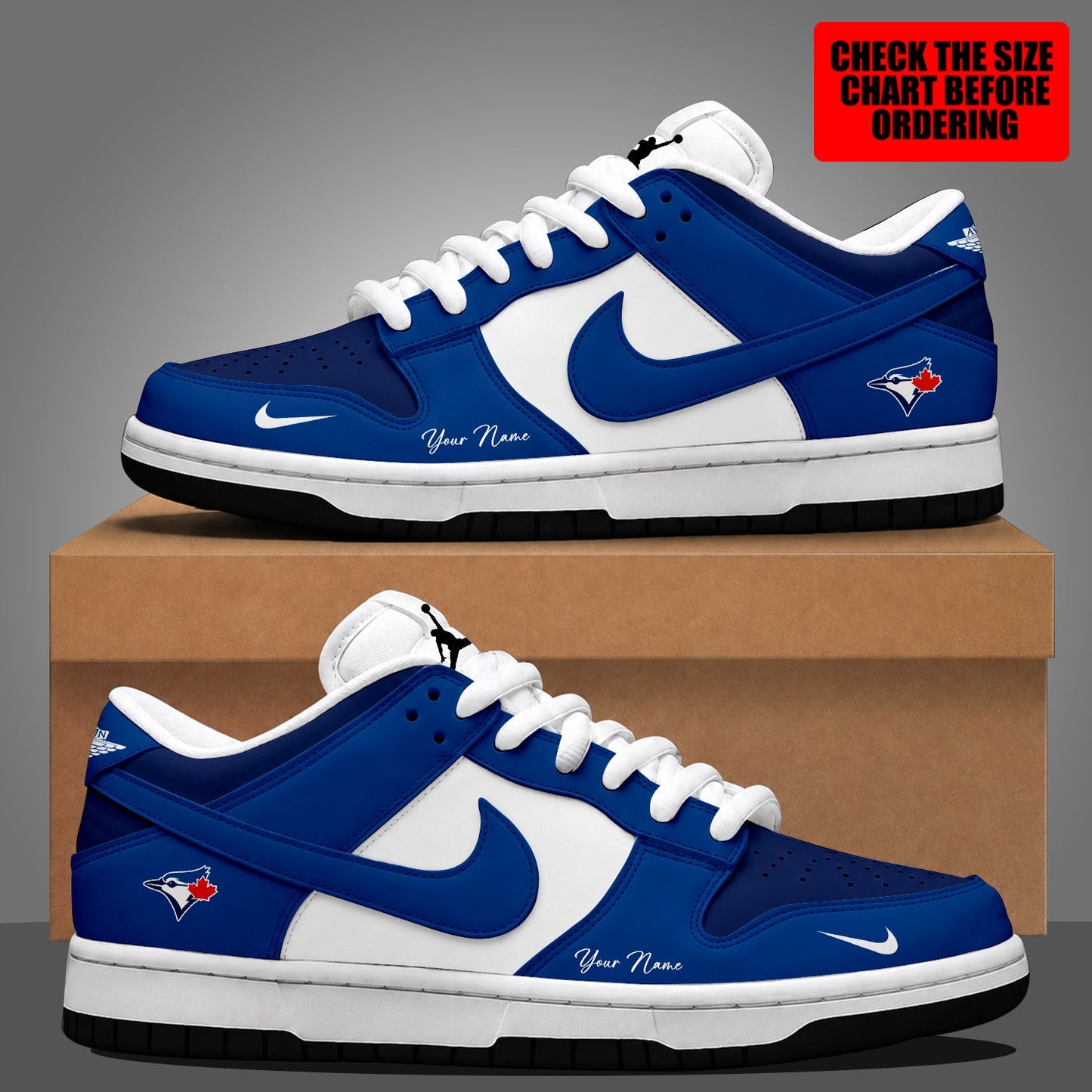[FLASH SALE] NEW CUSTOMIZED MLB12 TBJ TORONTO BLUE JAYS DUNK LOW SHOES