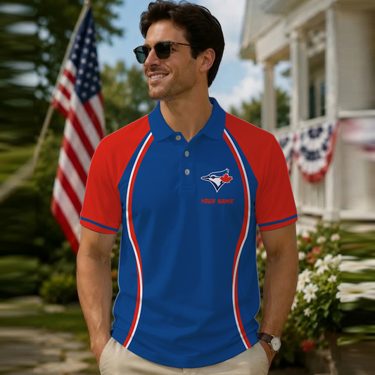 [FLASH SALE] NEW CUSTOMIZED MLB12 TBJ TORONTO BLUE JAYS POLO SHIRT
