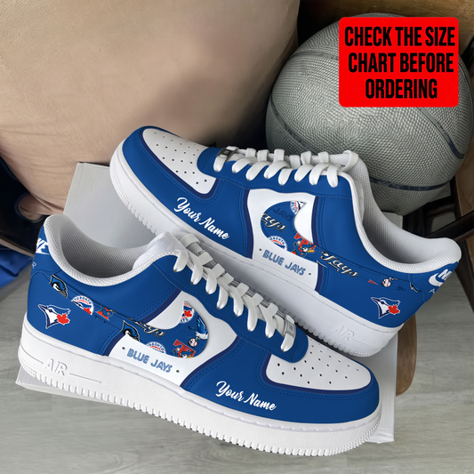 [FLASH SALE] NEW CUSTOMIZED MLB12 TBJ TORONTO BLUE JAYS AF1 SHOES