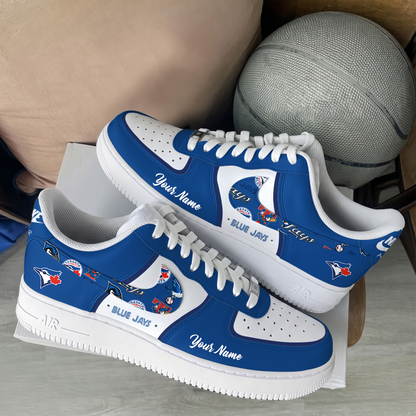 [FLASH SALE] NEW CUSTOMIZED MLB12 TBJ TORONTO BLUE JAYS AF1 SHOES