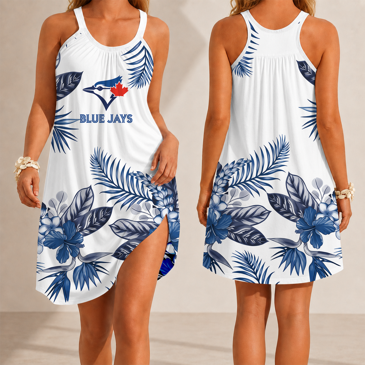 [FLASH SALE] NEW CUSTOMIZED MLB12 TBJ TORONTO BLUE JAYS CAMISOLE DRESS