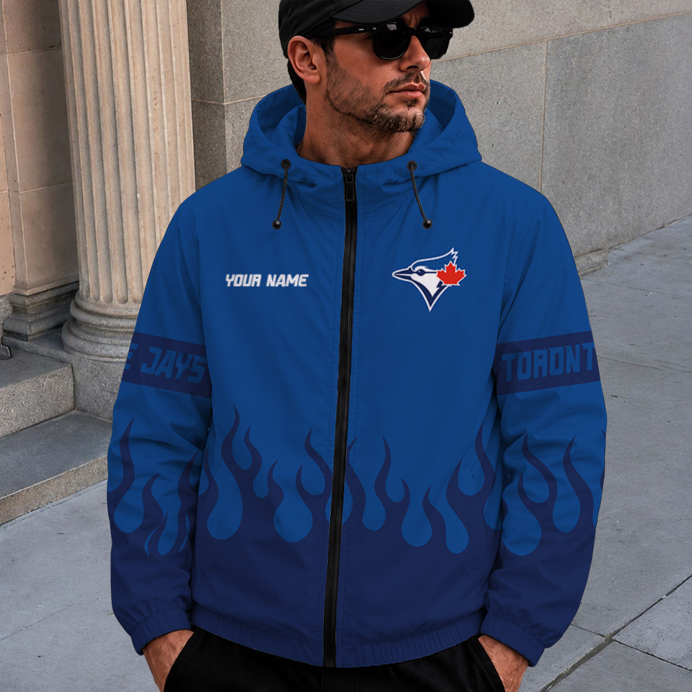 [FLASH SALE] NEW CUSTOMIZED MLB12 TBJ TORONTO BLUE JAYS WINDBREAKER JACKET