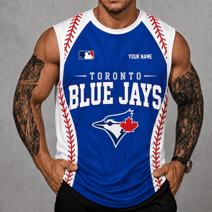 [FLASH SALE] NEW CUSTOMIZED MLB12 TBJ TORONTO BLUE JAYS TANK TOP & GYM SHIRT