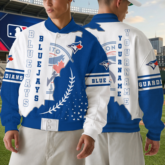[FLASH SALE] NEW CUSTOMIZED MLB12 TBJ TORONTO BLUE JAYS SATIN VARSITY & BASEBALL JACKET