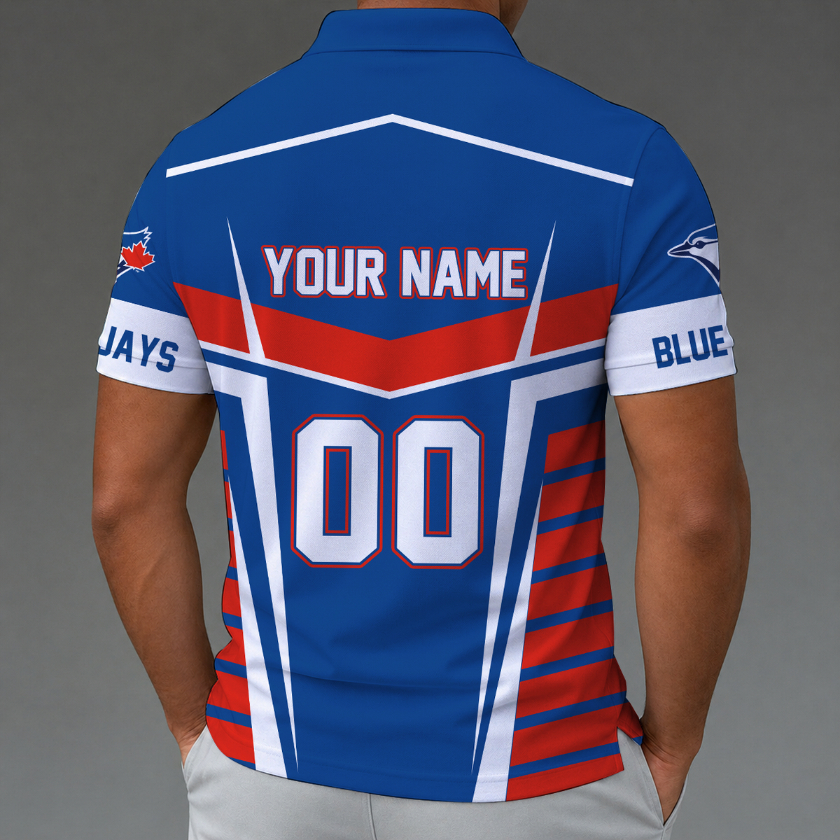 [FLASH SALE] NEW CUSTOMIZED MLB12 TBJ TORONTO BLUE JAYS ZIP POLO SHIRT