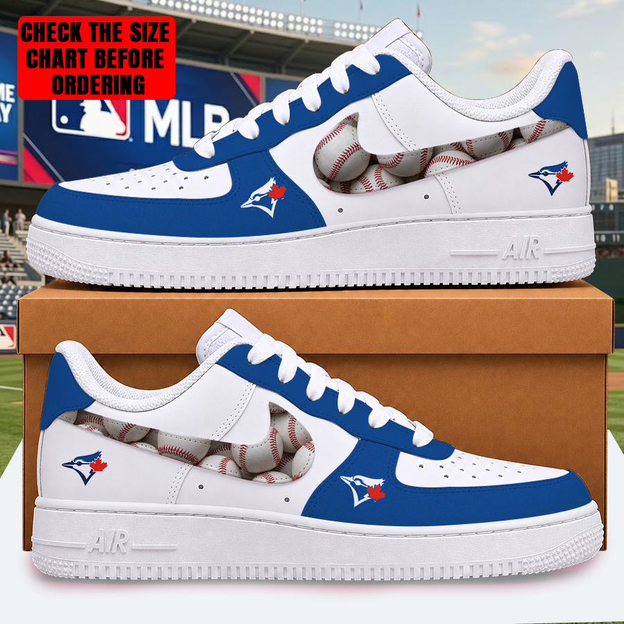 [FLASH SALE] NEW CUSTOMIZED MLB12 TBJ TORONTO BLUE JAYS AF1 SHOES