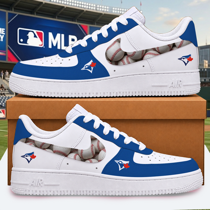 [FLASH SALE] NEW CUSTOMIZED MLB12 TBJ TORONTO BLUE JAYS AF1 SHOES