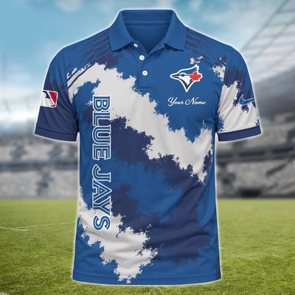 [FLASH SALE] NEW CUSTOMIZED MLB12 TBJ TORONTO BLUE JAYS MULTICOLOR POLO SHIRT