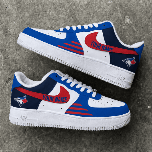 [FLASH SALE] NEW CUSTOMIZED MLB12 TBJ TORONTO BLUE JAYS AF1 SHOES