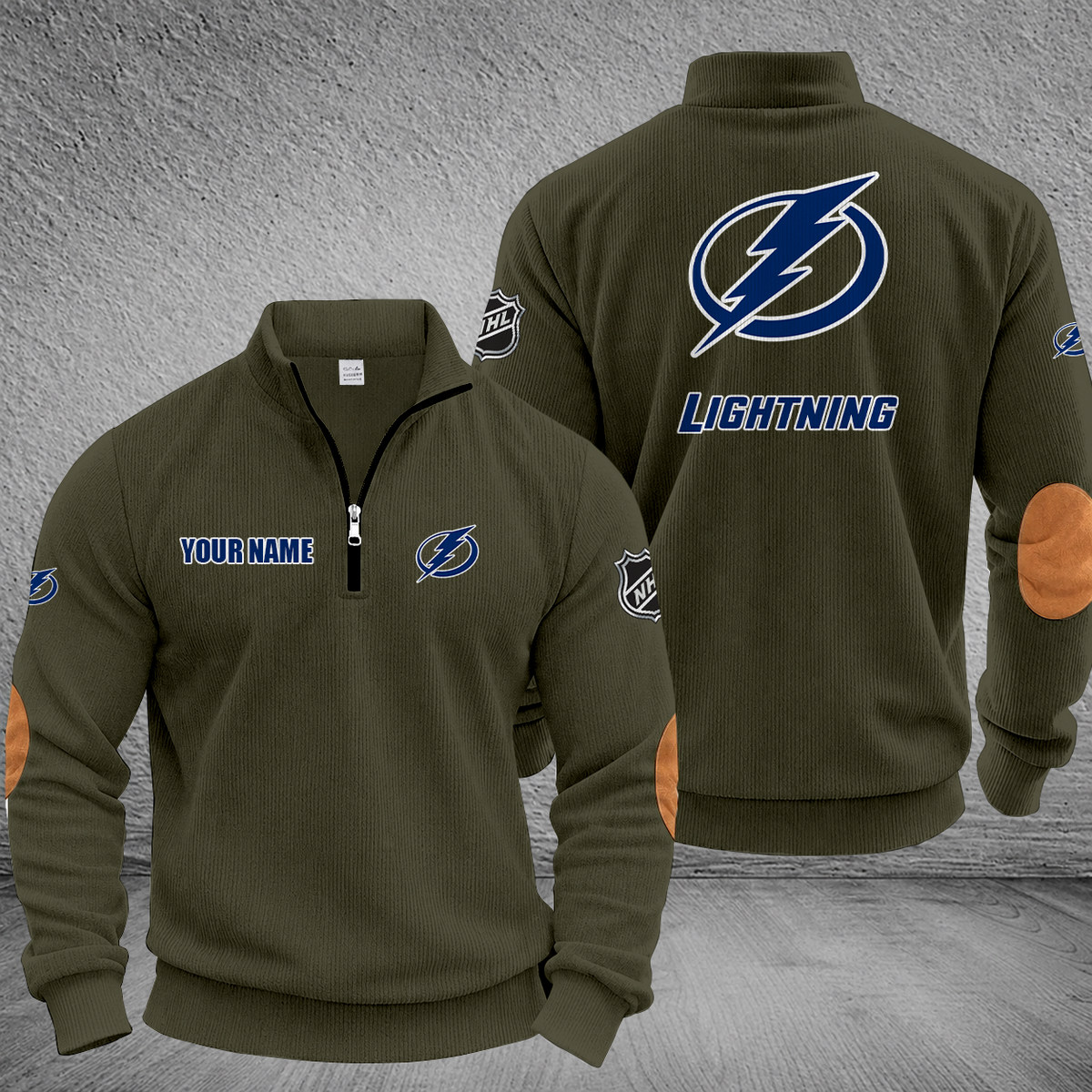 [SUPER SALE] NEW CUSTOMIZED NHL12 TPL TAMPA BAY LIGHTNING MULTICOLOR STRIPED QUATER ZIP SWEATSHIRT