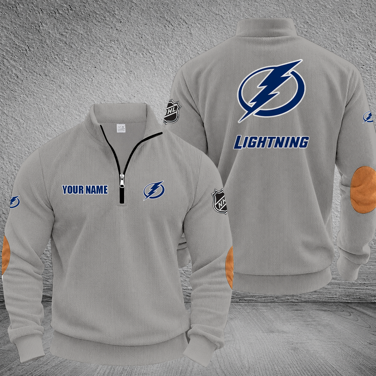 [SUPER SALE] NEW CUSTOMIZED NHL12 TPL TAMPA BAY LIGHTNING MULTICOLOR STRIPED QUATER ZIP SWEATSHIRT