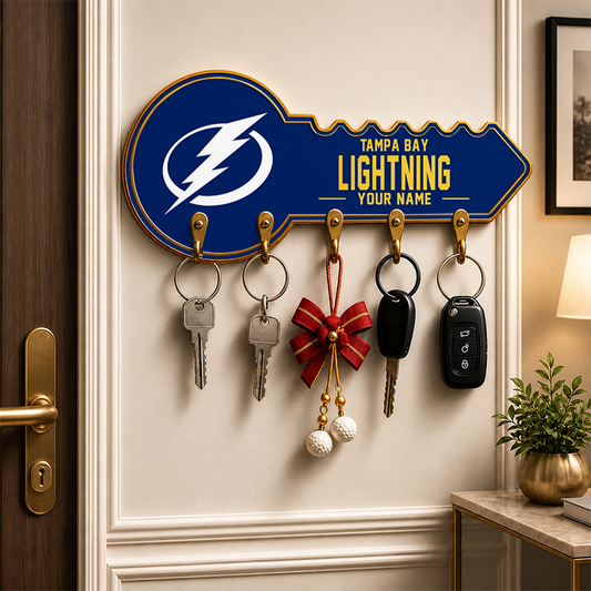 [SUPER SALE] NEW CUSTOMIZED NHL12 TPL TAMPA BAY LIGHTNING WALL KEY HOLDER FOR HOME
