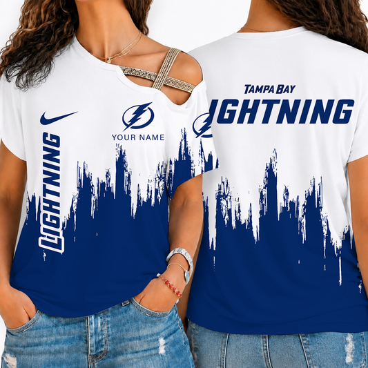 [SUPER SALE] NEW CUSTOMIZED NHL12 TPL TAMPA BAY LIGHTNING SHOULDER SHIRT